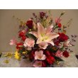 富山県富山市花よしの花　バラとユリのお祝いアレンジ